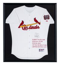 An Albert Pujols Signed Autograph St. Louis Cardinals Jersey (Mounted Memories Hologram)
