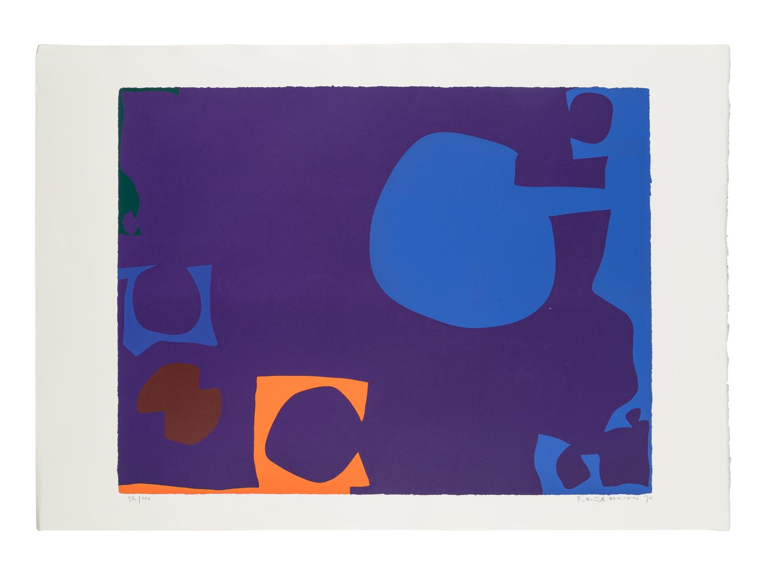 Blue and Deep Violet with Orange, Brown, Green , 1970