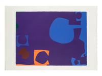 Blue and Deep Violet with Orange, Brown, Green , 1970