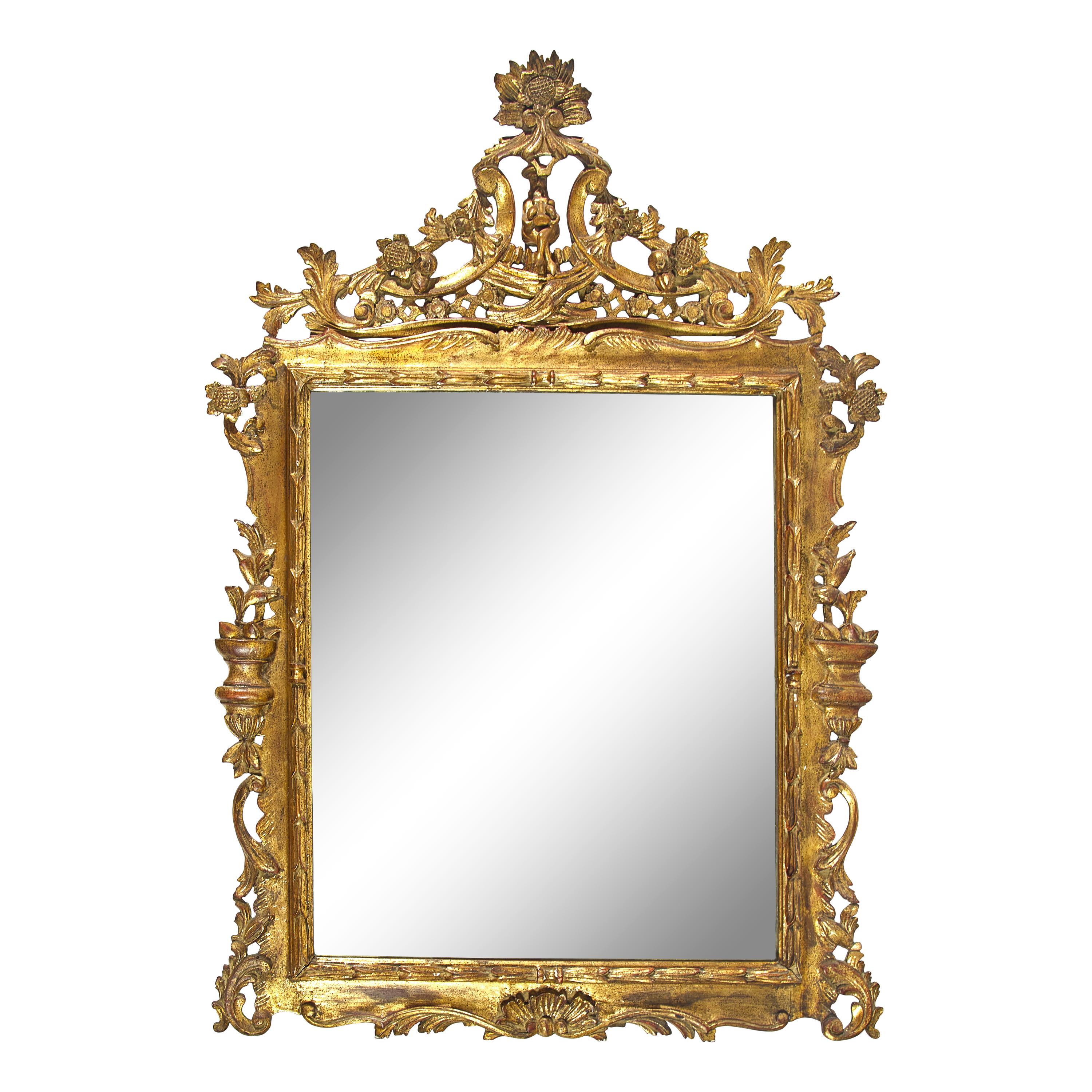 A George III Style Carved Giltwood Mirror