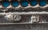 A Russian Enameled Silver Cigarette Case, Mark of Ivan Zakharov, kokoshnik mark of Ivan Lebedkin, Moscow, 19th century, the case decora