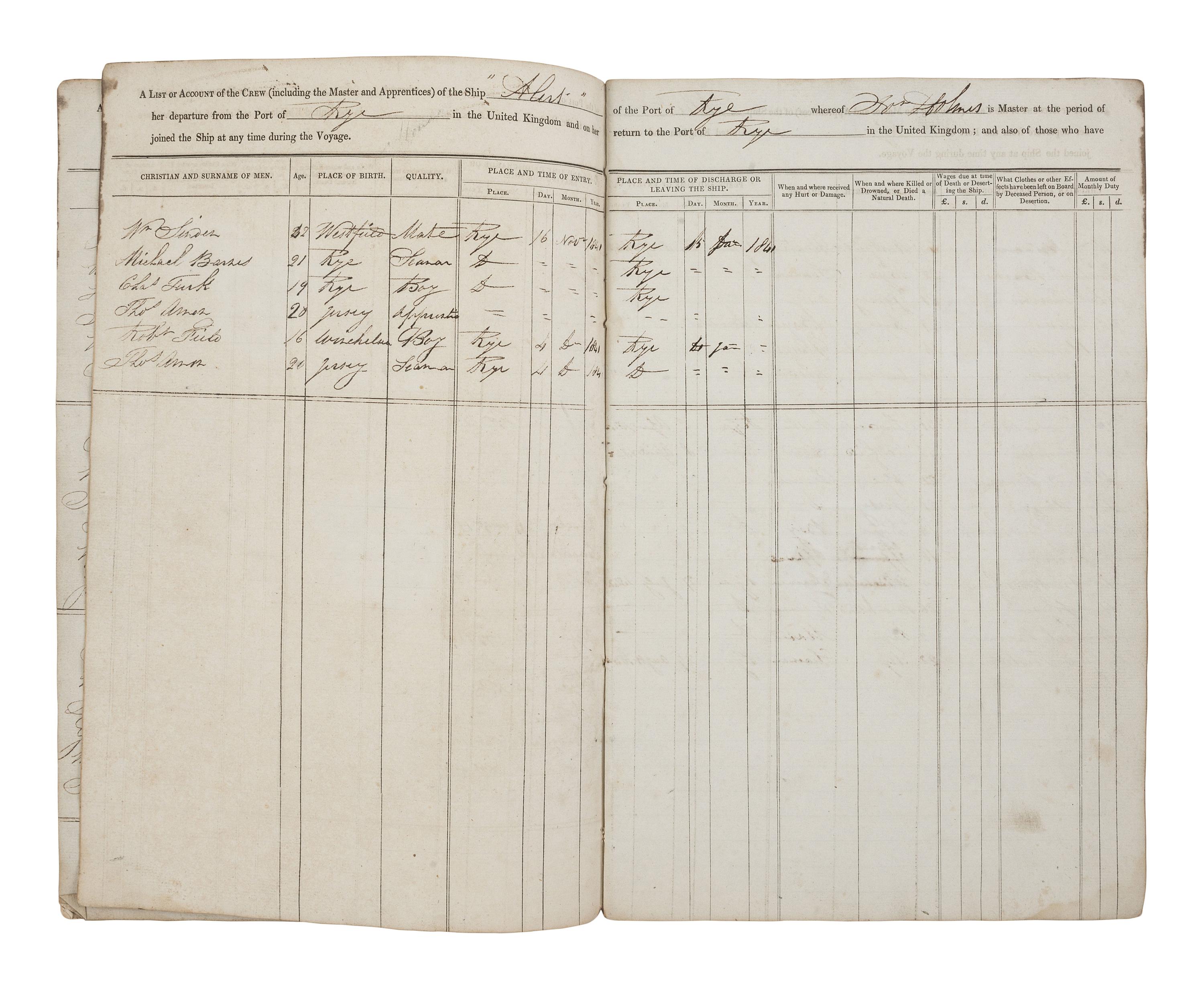 [MARITIME -- MANUSCRIPTS]. Two manuscripts relating to English shipping, comprising: