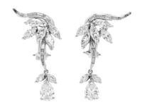 A Pair of Platinum and Diamond Earclips, 7.00 dwts.