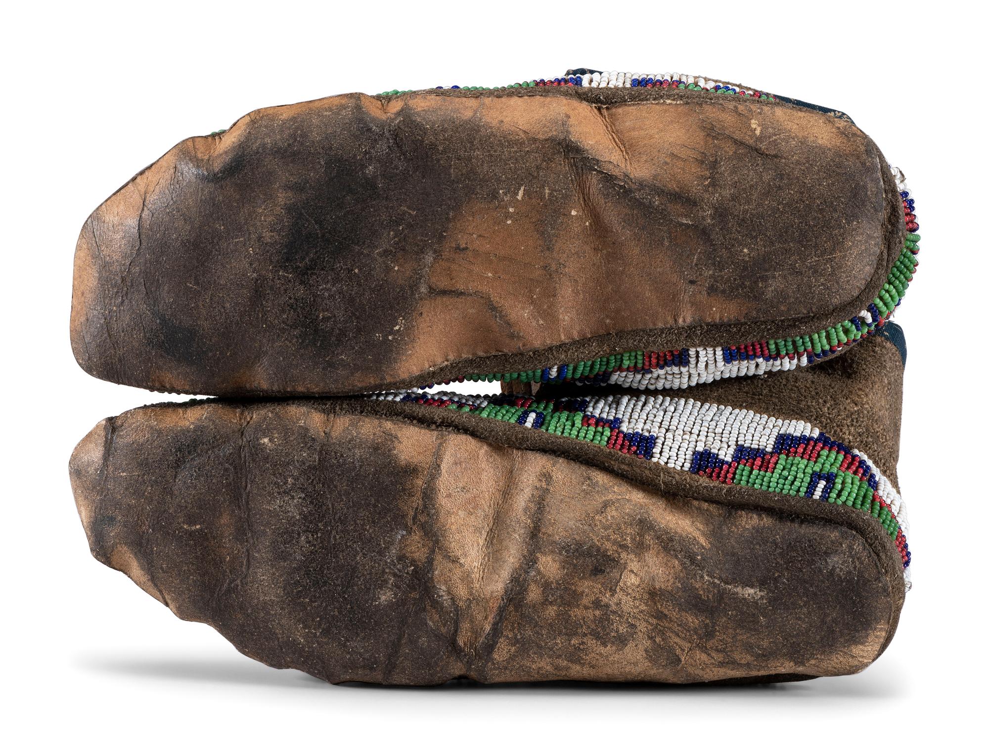 Cheyenne Beaded Hide Moccasins