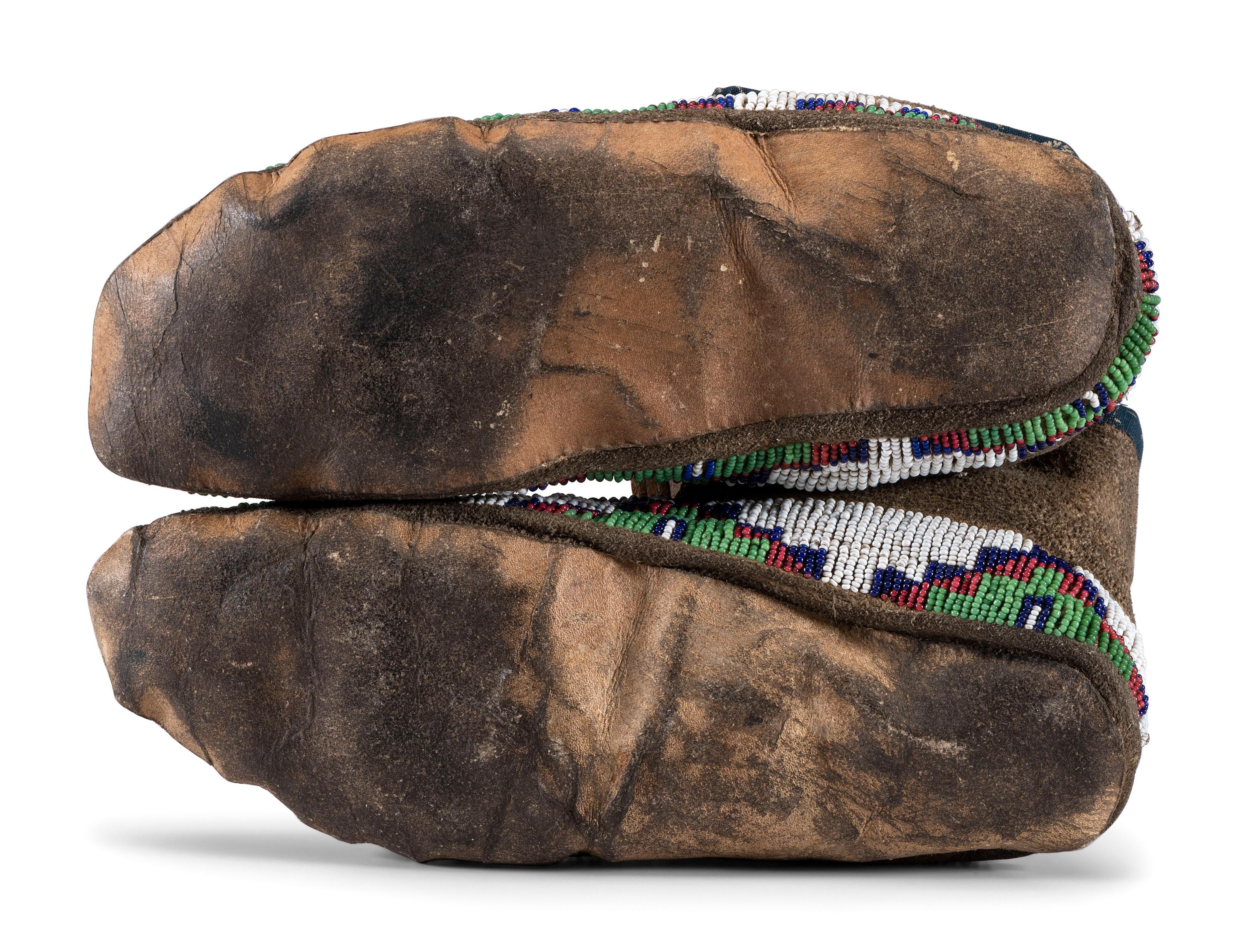 Cheyenne Beaded Hide Moccasins