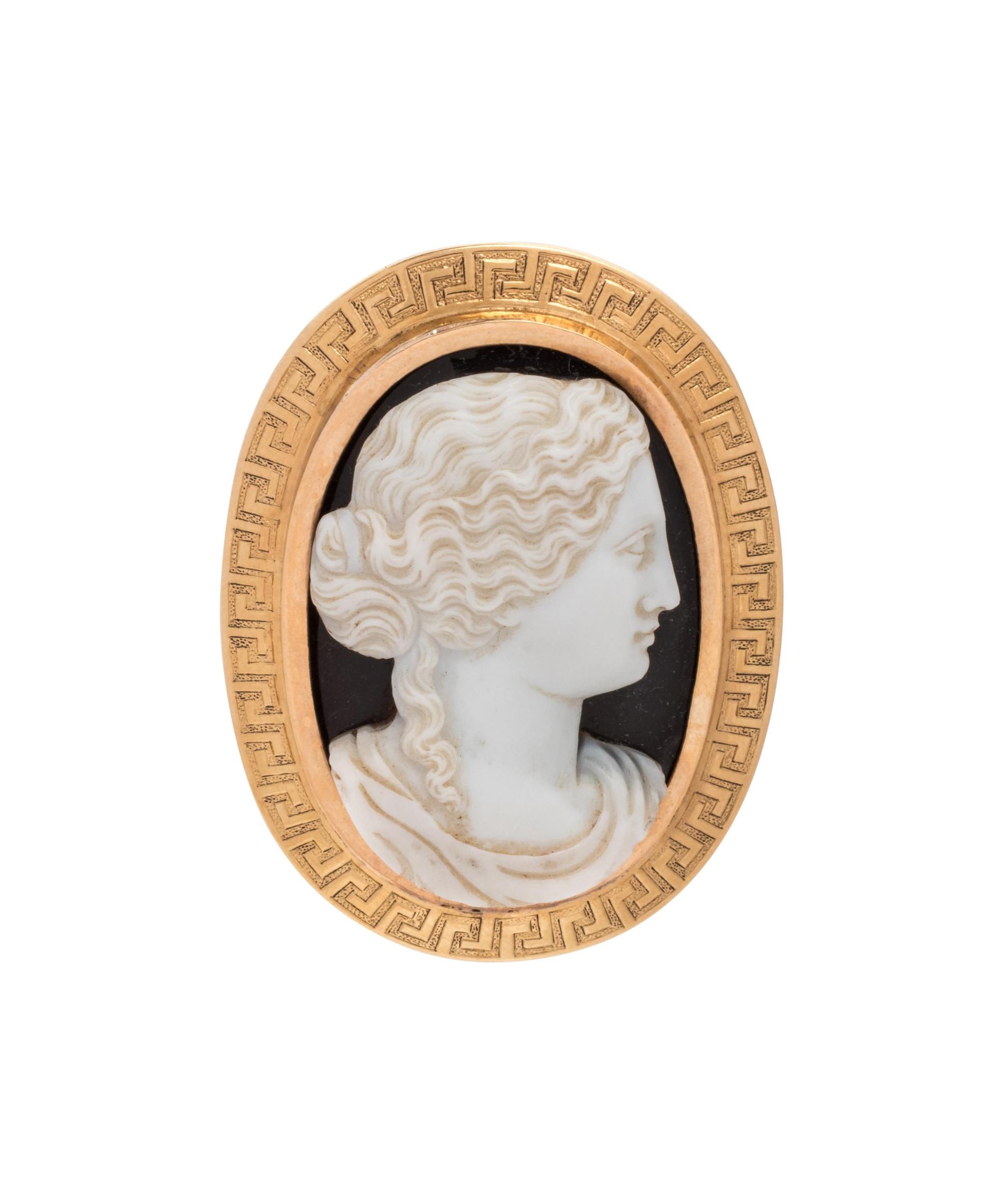 Antique, Onyx Cameo Brooch