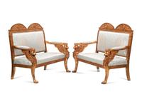 A Pair of French Neoclassical Style Giltwood Settees