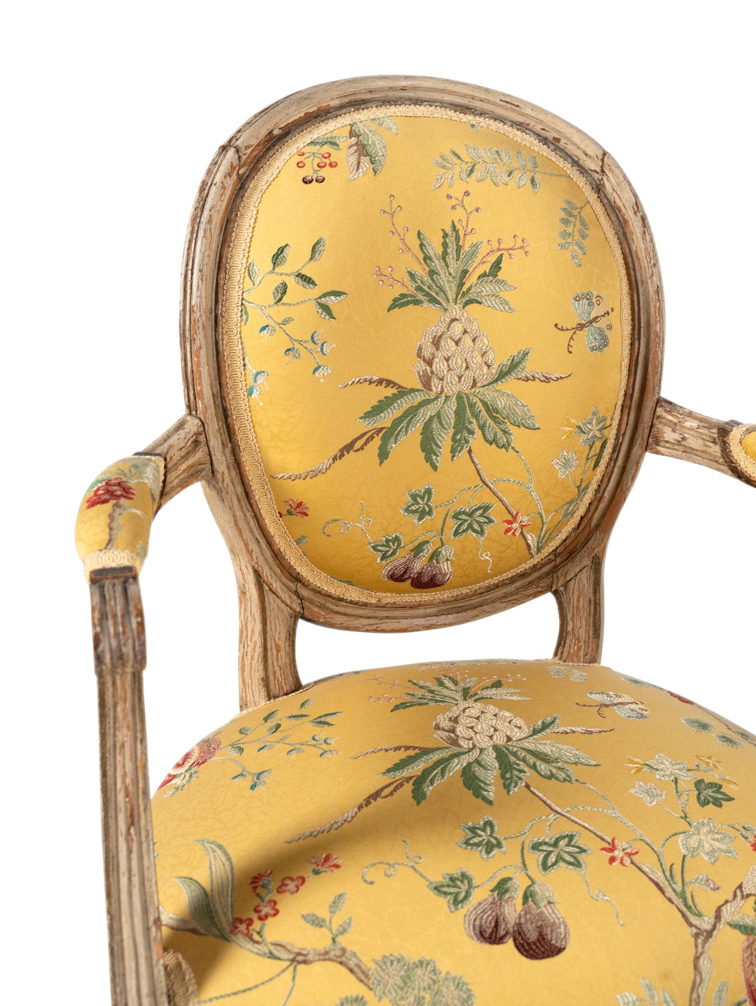 A Pair of Louis XVI Painted Fauteuils
