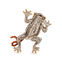 DIAMOND AND ENAMEL FROG BROOCH