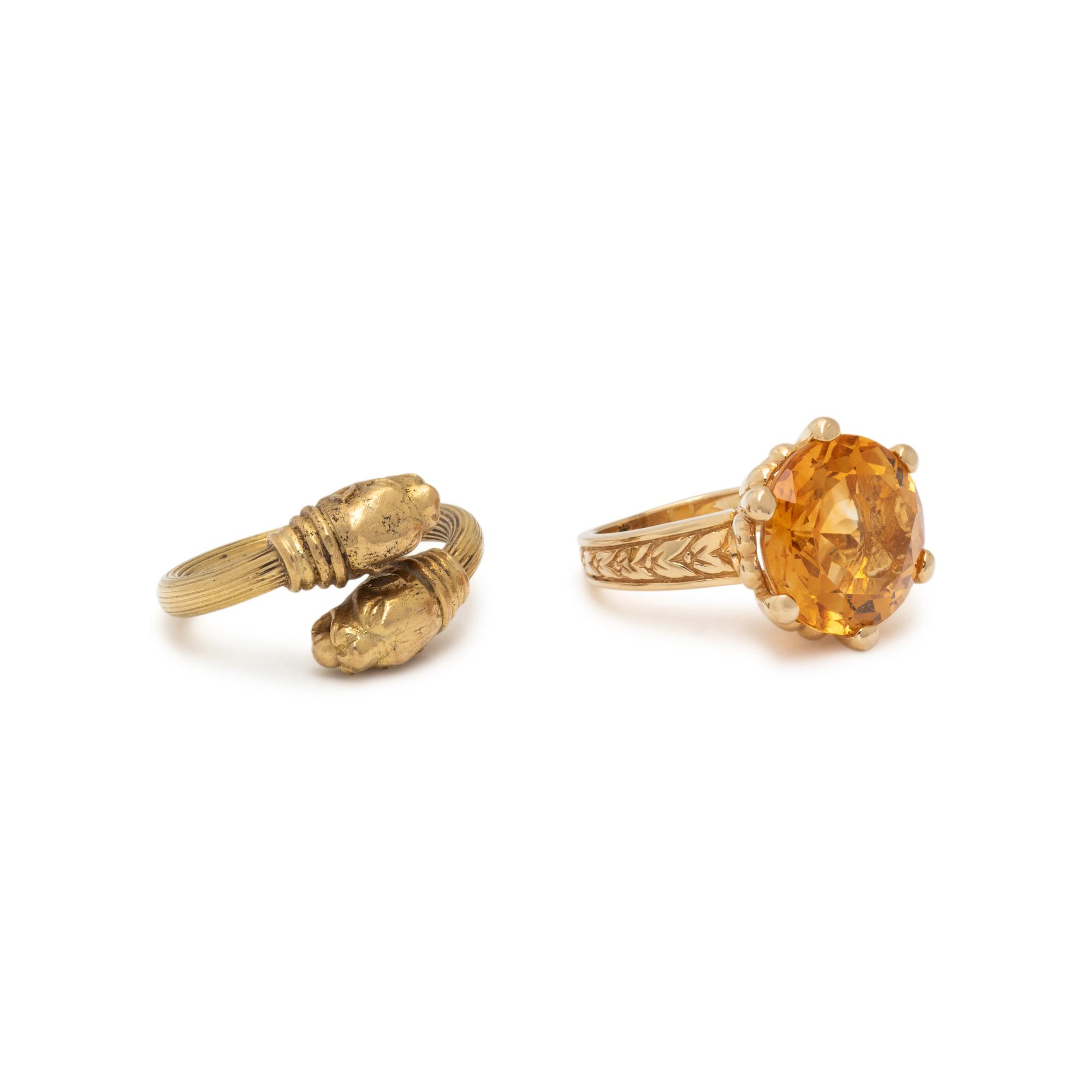 COLLECTION OF YELLOW GOLD RINGS