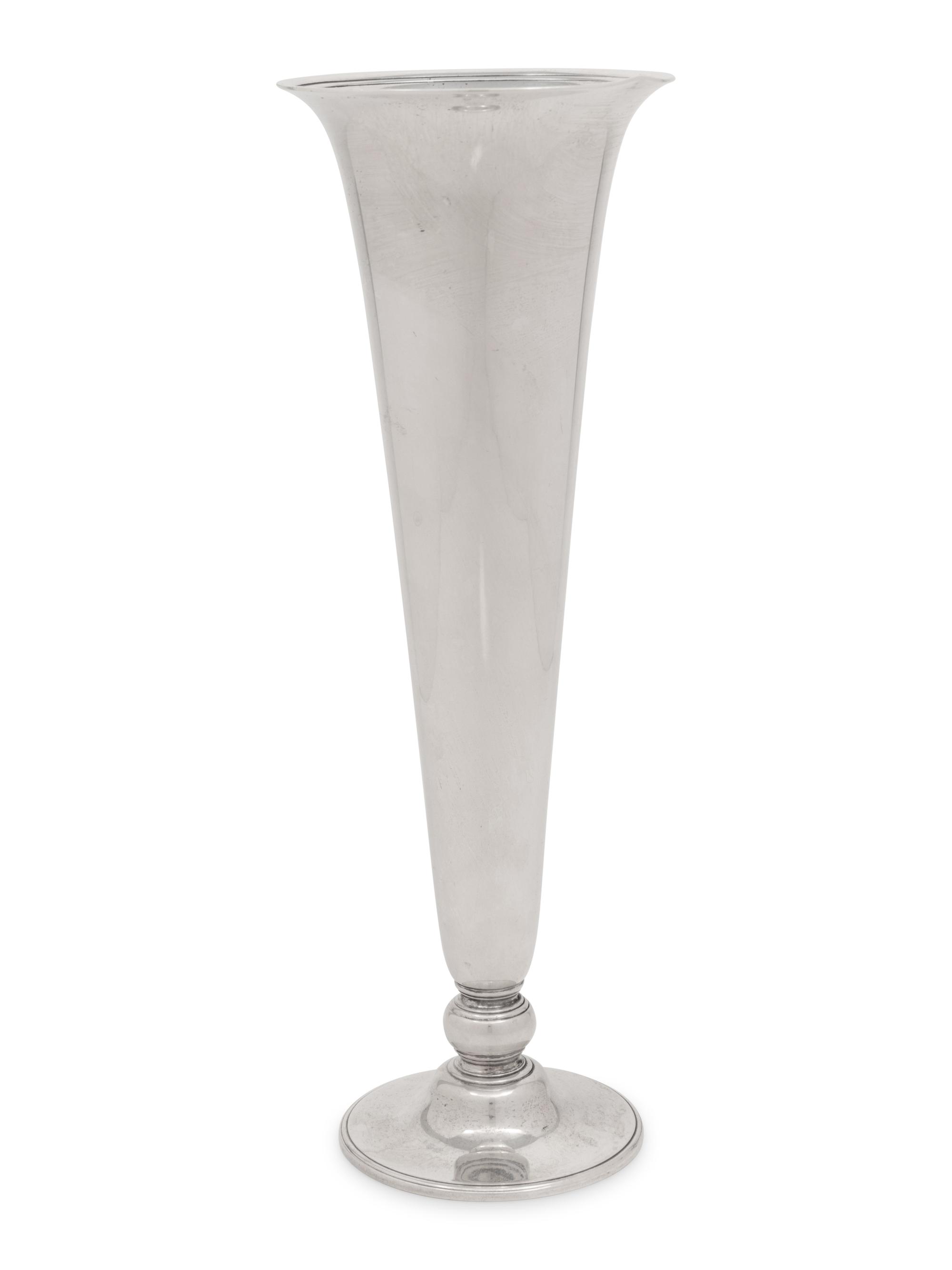 A Tiffany and Co. Silver Trumpet Vase