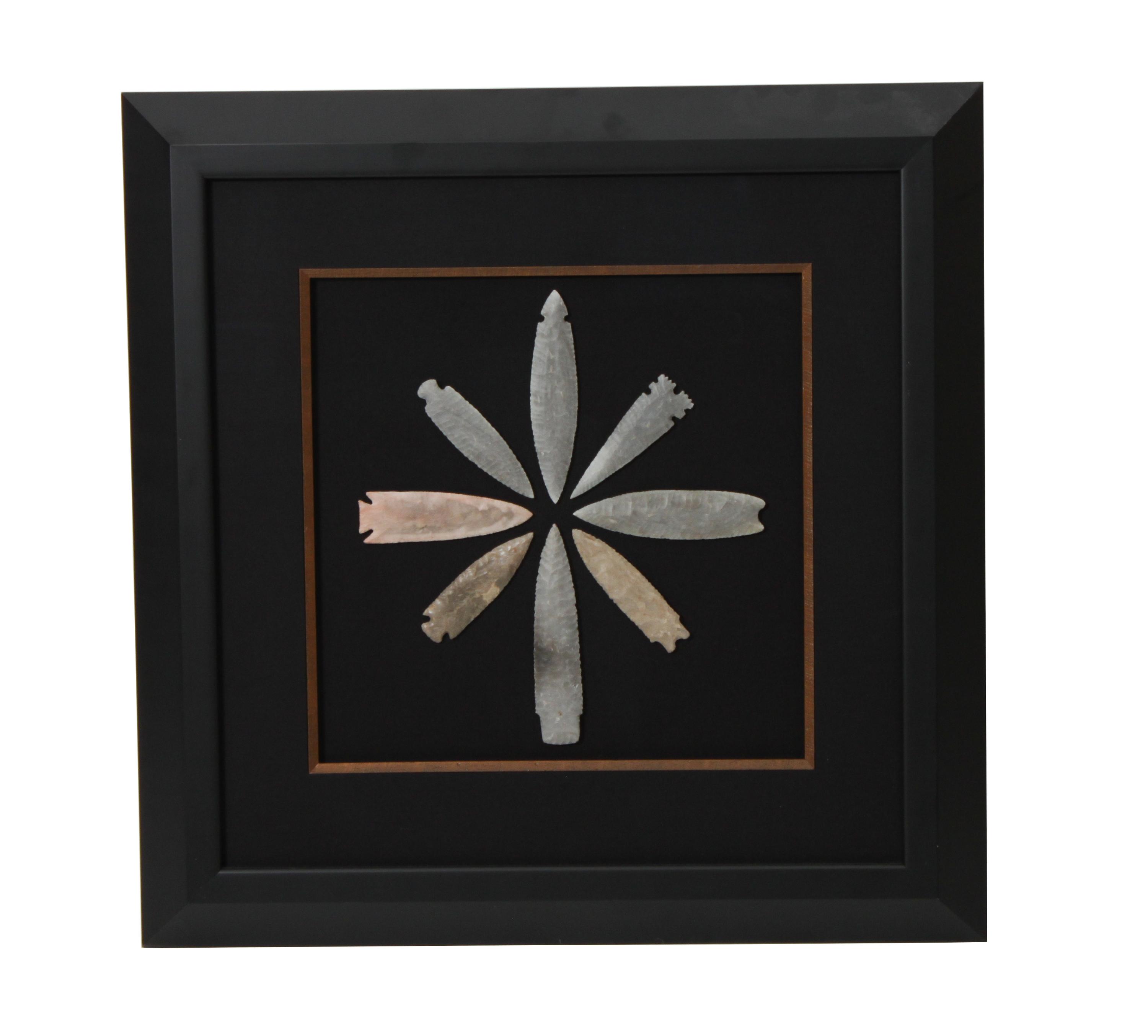 Six Framed Groups of Arrowheads Height 13 1/2 x width 13 1/2 inches (each)