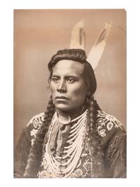 [NATIVE AMERICANS]. [HAYNES, F. Jay (1853-1921), photographer]. Large format albumen photograph of Ashishishe, or Curley. Dakota Territory, 1883.