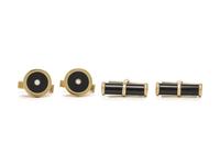 TIFFANY & CO., COLLECTION OF YELLOW GOLD AND ONYX CUFFLINKS