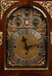 A George II Style Gilt Bronze Mounted Oak Bracket Clock