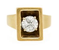 A 14 Karat Yellow Gold and Diamond Ring, 11.10 dwts.