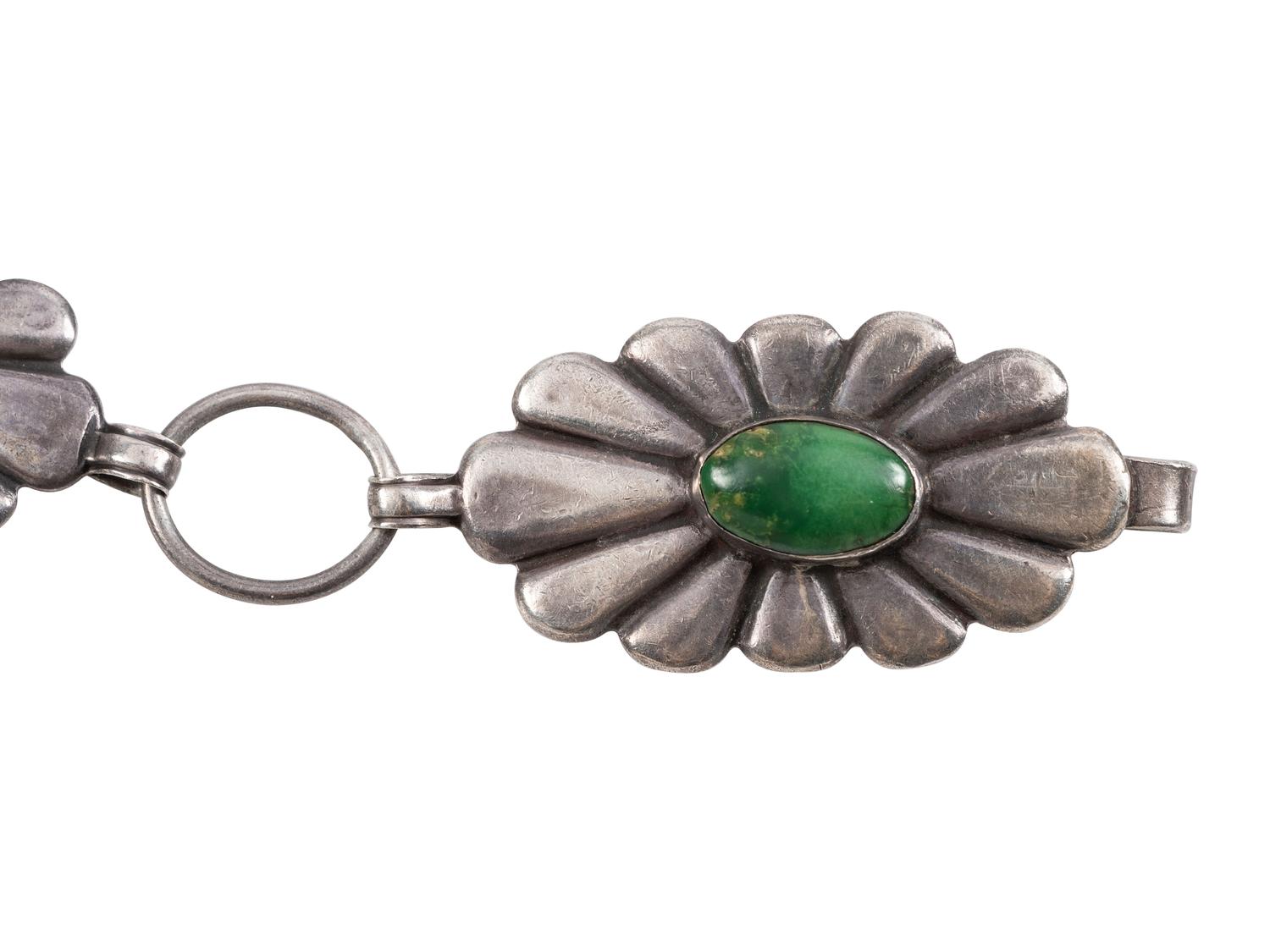 Petite Navajo Silver and Turquoise Link Concha Belt