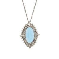 AQUAMARINE AND DIAMOND PENDANT NECKLACE