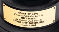 A 1984 Spirit of Love Trophy Awarded to Mike Ditka by Little City Foundation Formerly Displayed at Mike Ditka's Restaurant