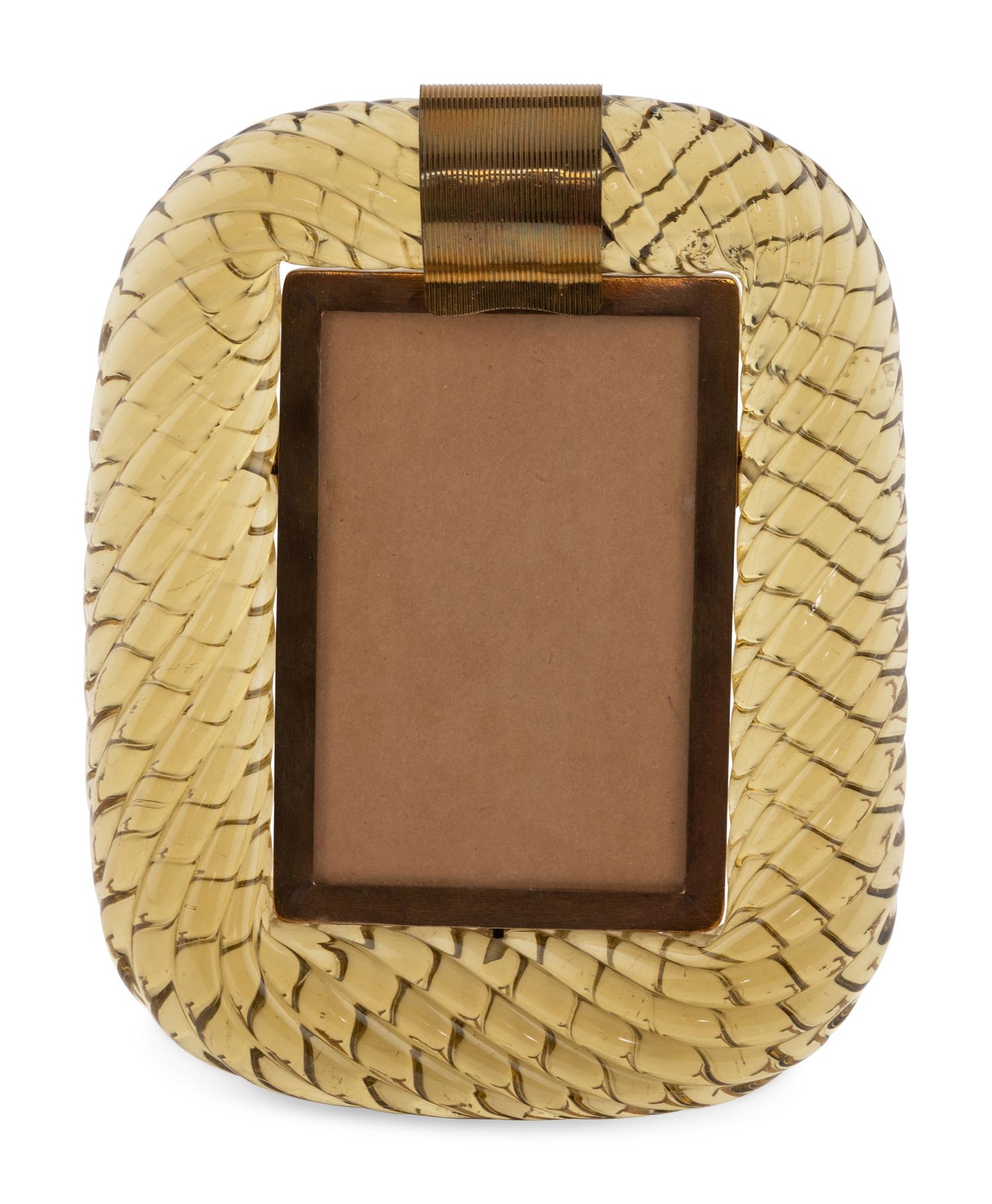 Italian Murano Twist Glass Picture Frame