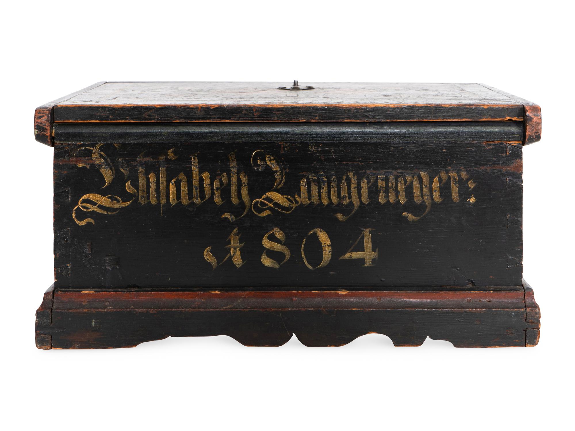 A Scandinavian Polychrome Decorated Wedding Box