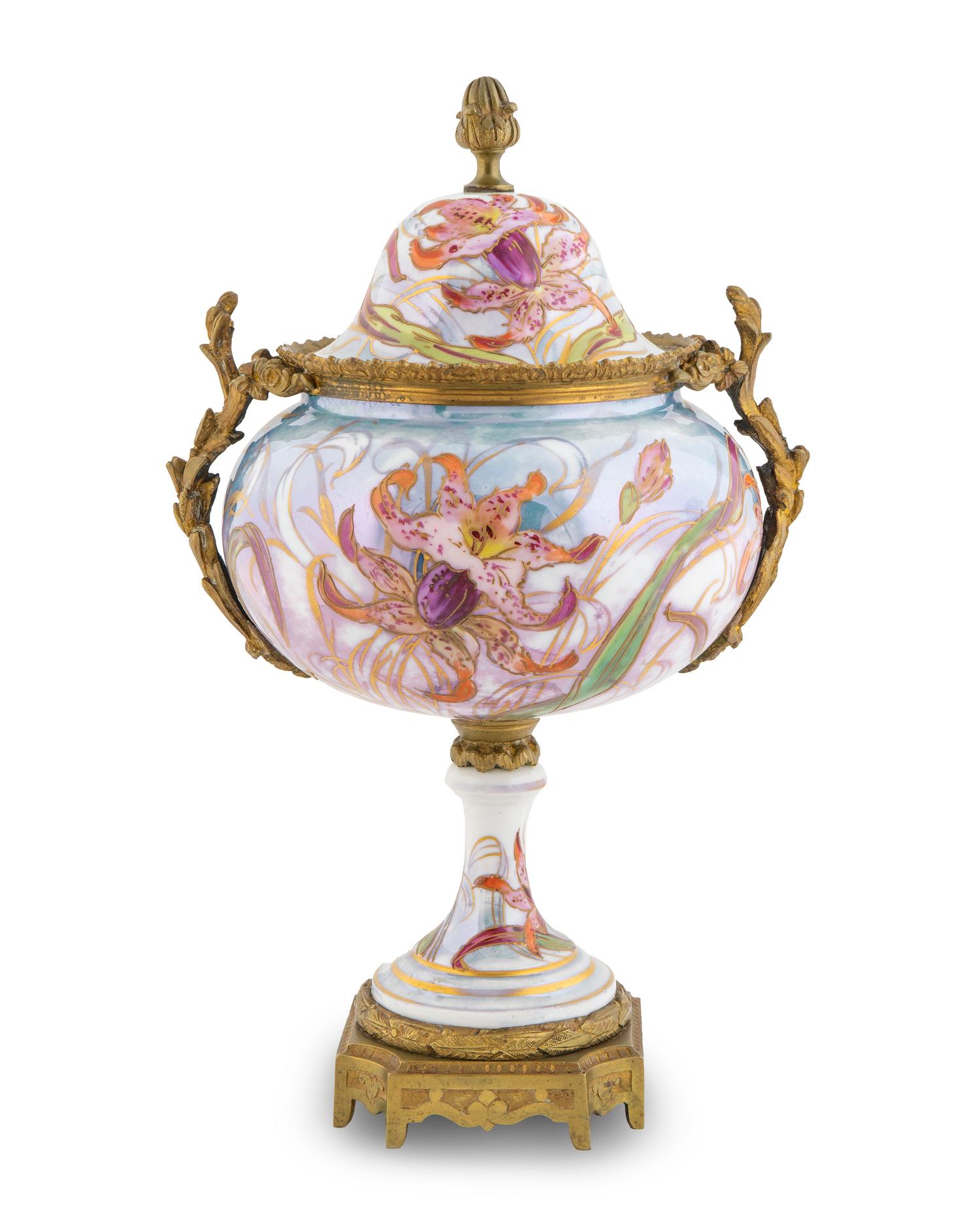 A Sevres Style Gilt-Bronze-Mounted Porcelain Vase and Cover — SIGNED HETE, EARLY 20TH CENTURY