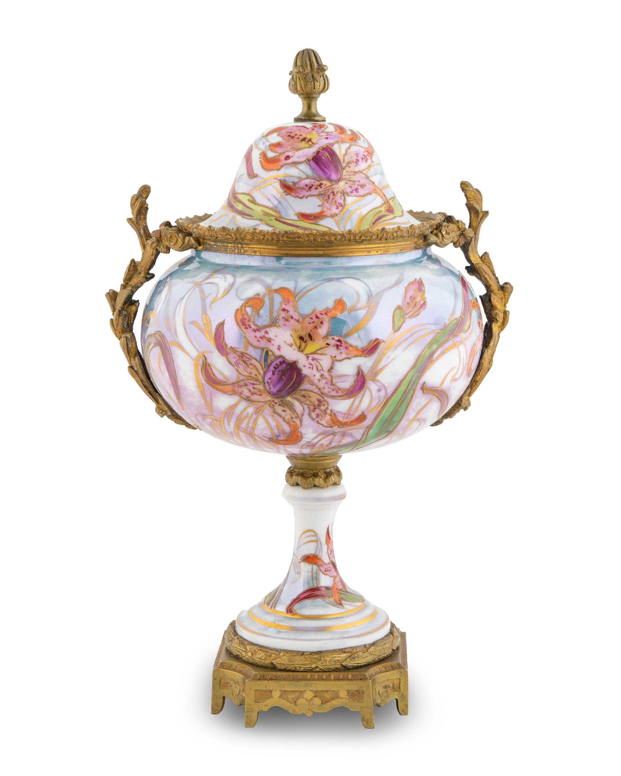 A Sevres Style Gilt-Bronze-Mounted Porcelain Vase and Cover — SIGNED HETE, EARLY 20TH CENTURY