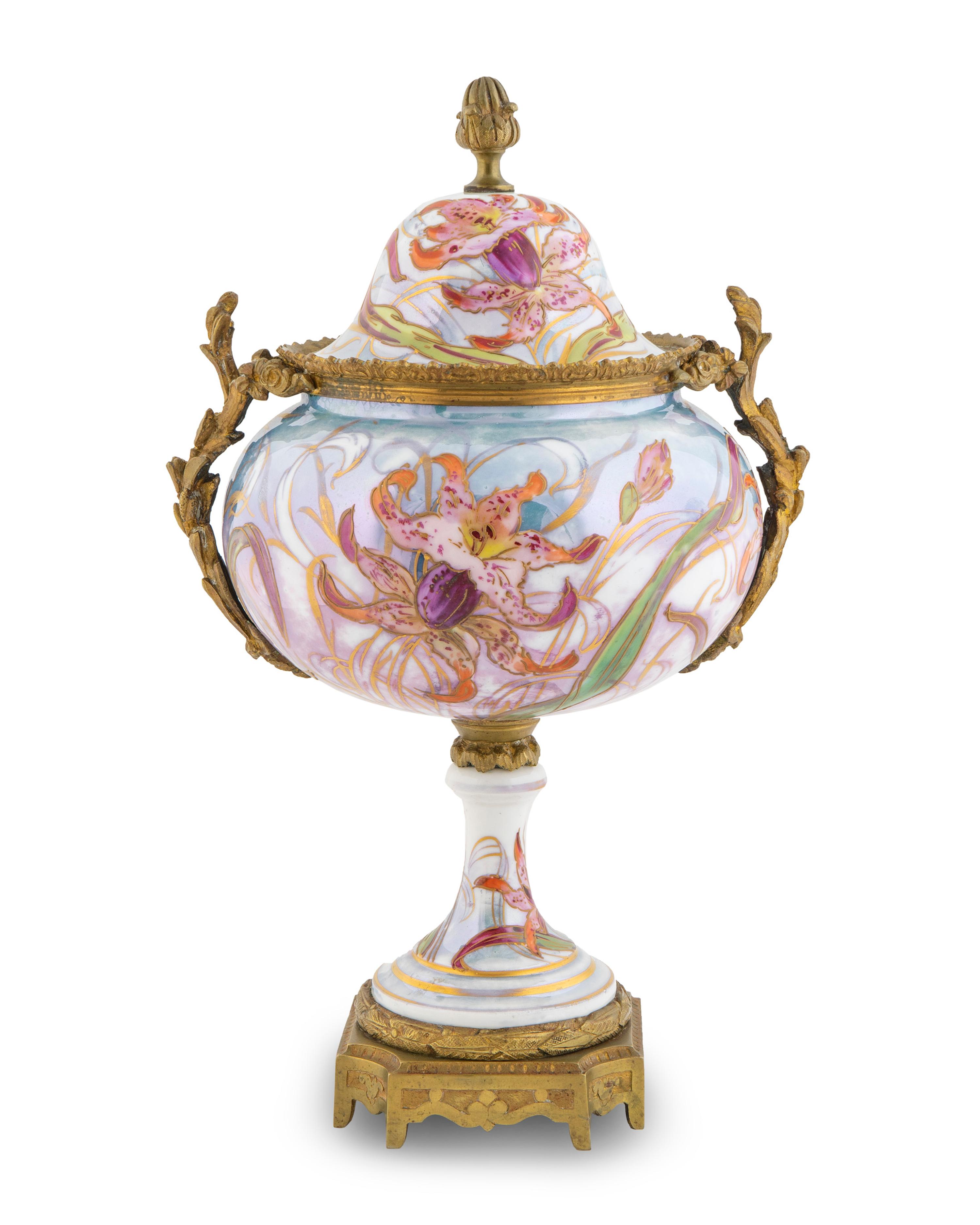 A Sevres Style Gilt-Bronze-Mounted Porcelain Vase and Cover — SIGNED HETE, EARLY 20TH CENTURY
