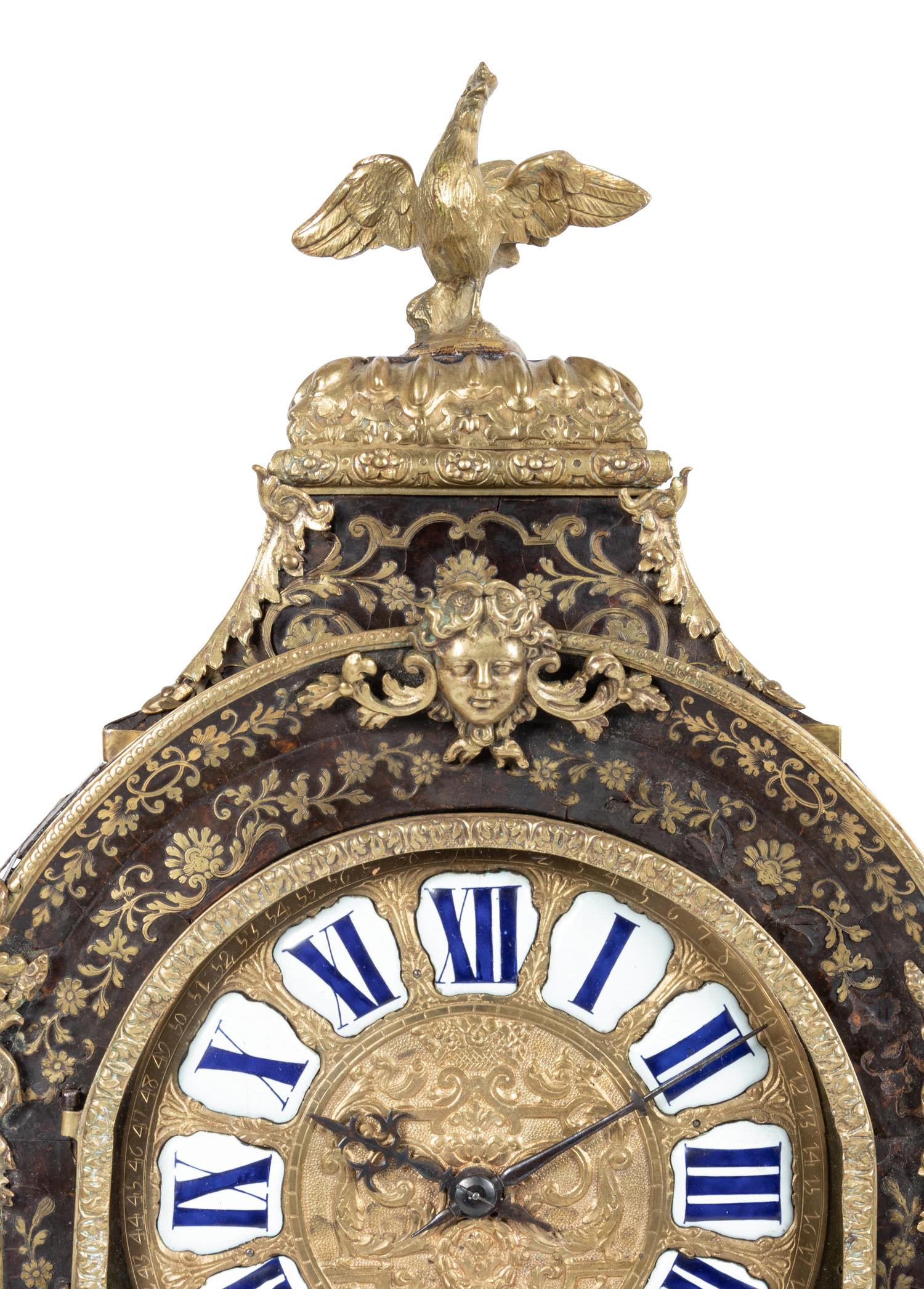 A Louis XVI Gilt Bronze Mounted Boulle Marquetry Bracket Clock