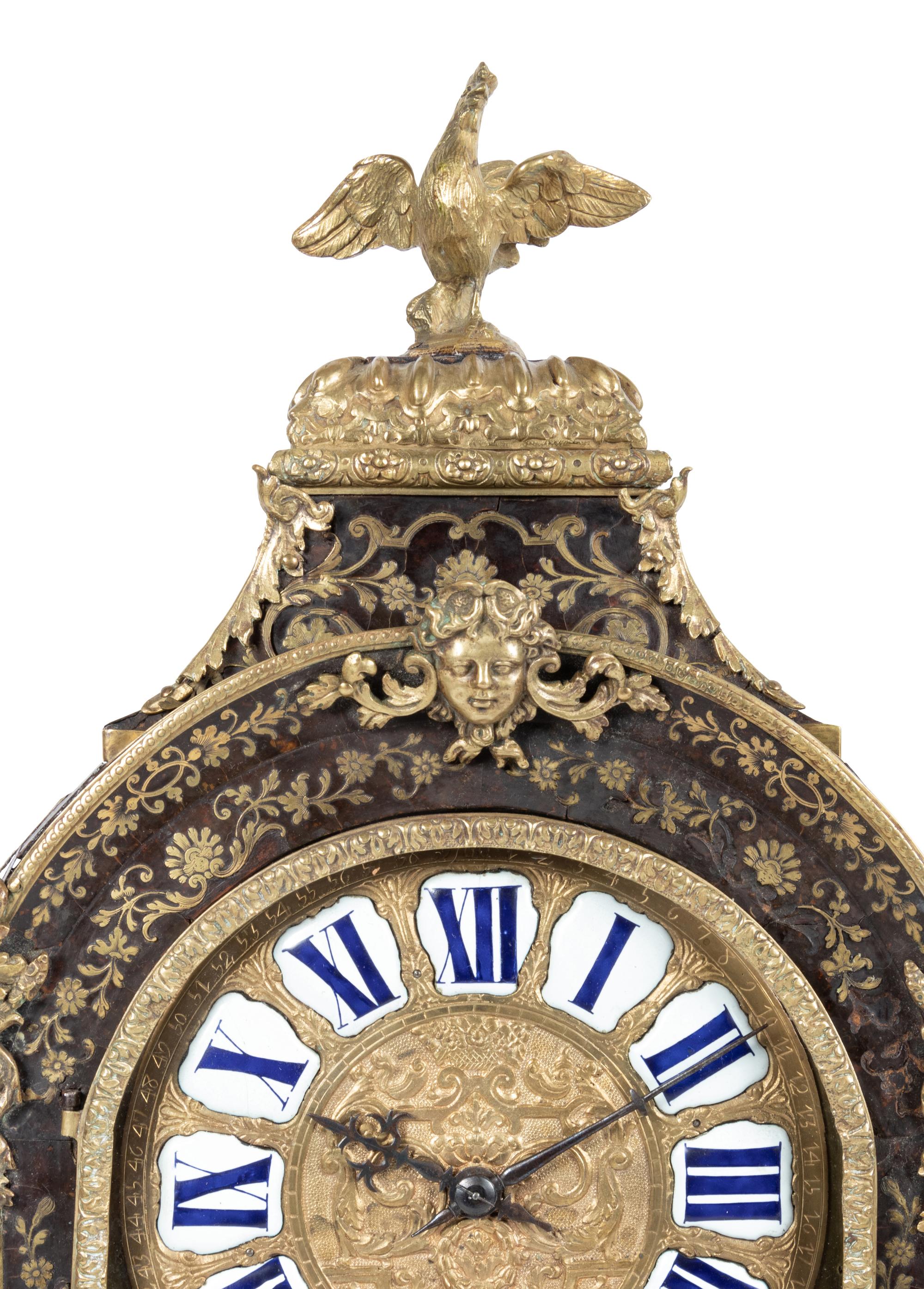 A Louis XVI Gilt Bronze Mounted Boulle Marquetry Bracket Clock