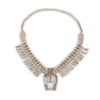 Navajo Silver Squash Blossom Necklace