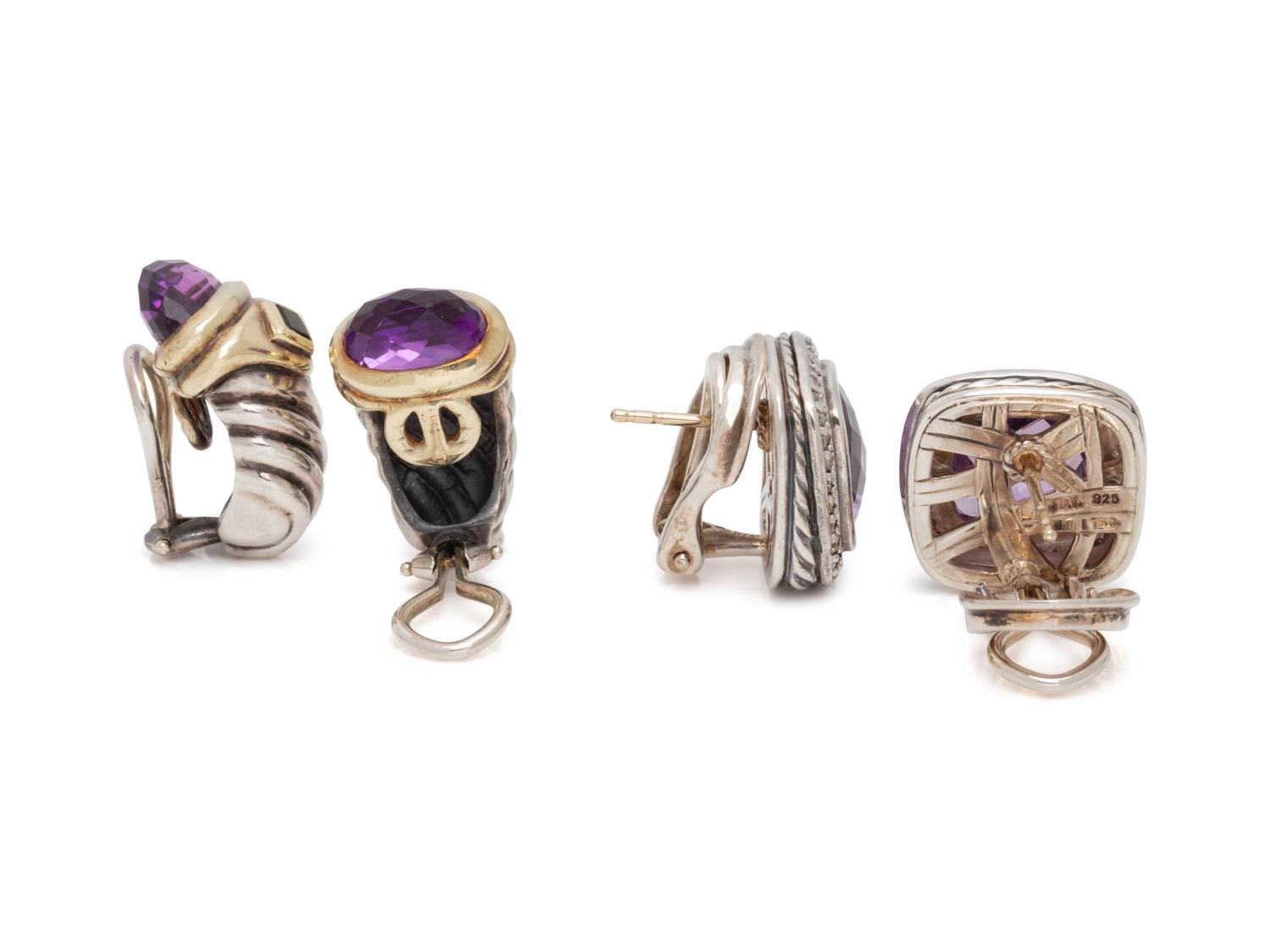DAVID YURMAN, COLLECTION OF STERLING SILVER AND AMETHYST JEWELRY