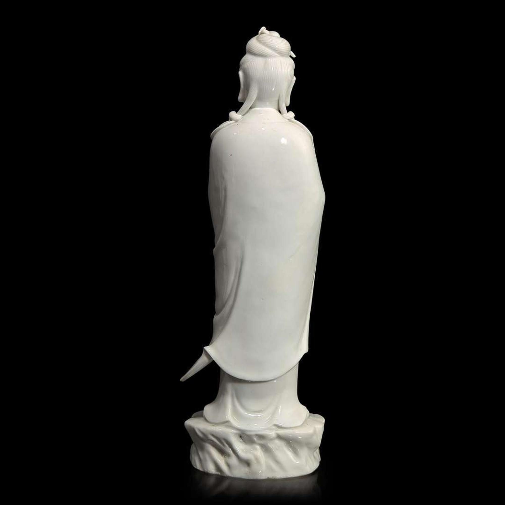 A Chinese blanc de Chine figure of Guanyin 白瓷观音像