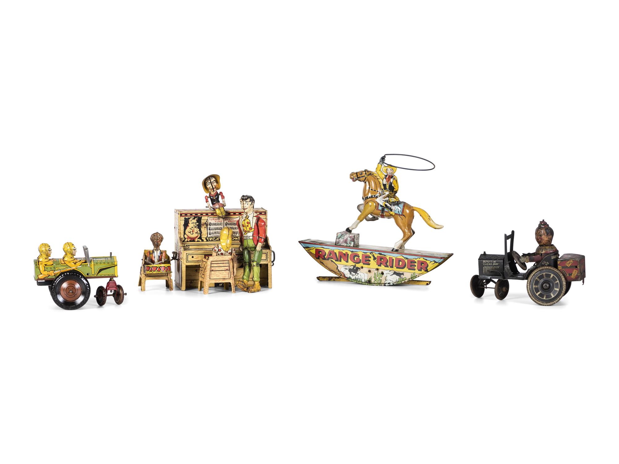 Four Tin Lithograph Windup Toys