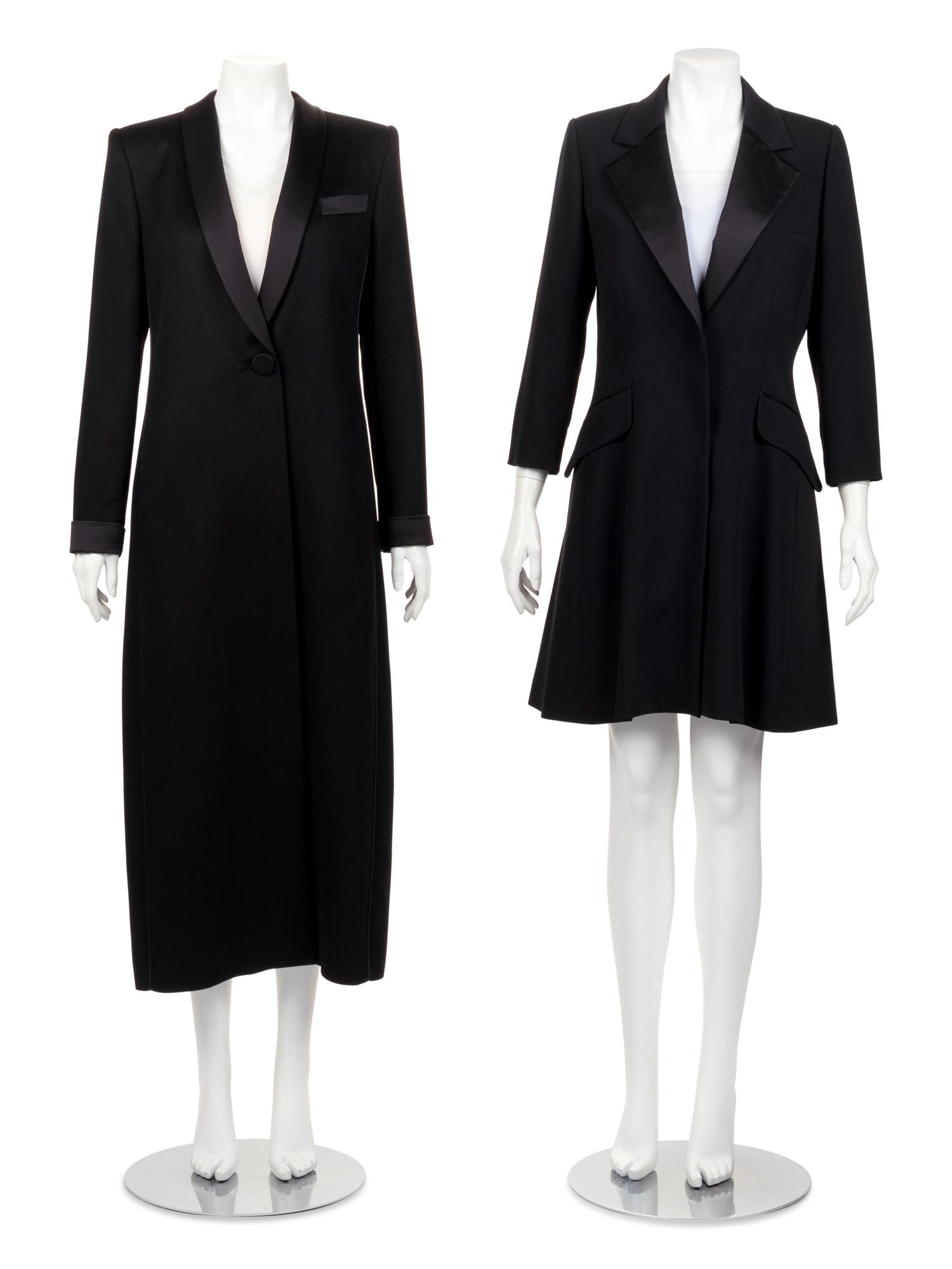 Two Designer Tuxedo-Style Coats: One Giorgio Armani, One Carolina Herrera