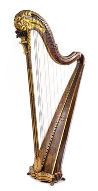 A French Painted and Parcel Gilt Harp Height 64 1/2 inches. — NADERMAN, LATE 18TH CENTURY