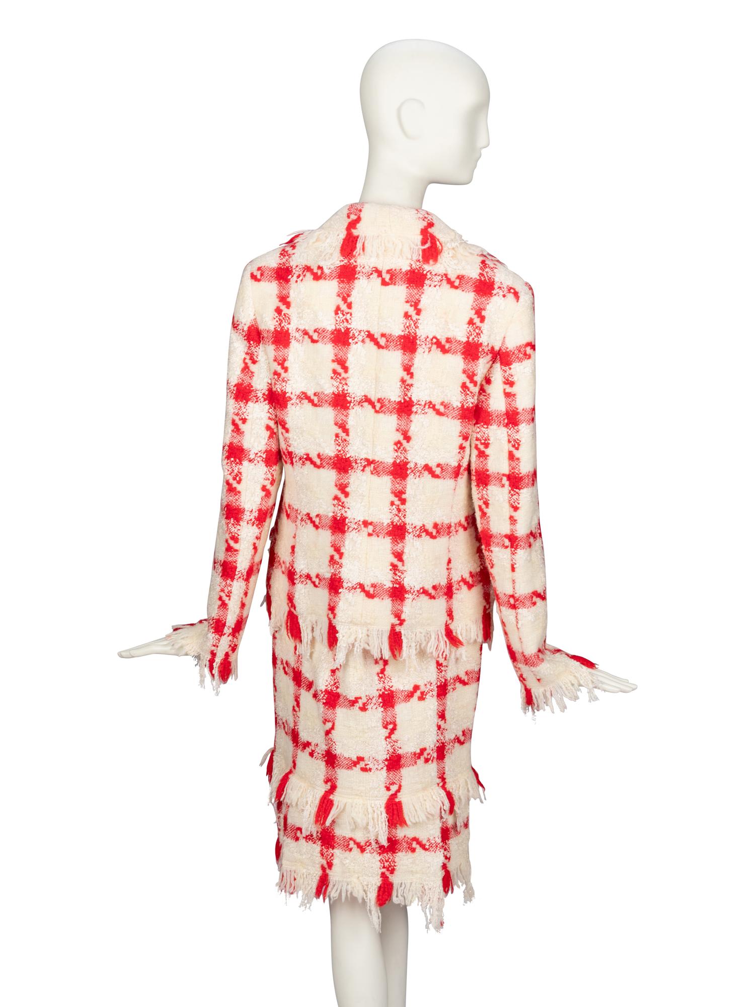 Versace, Fringed Tweed Skirt Suit