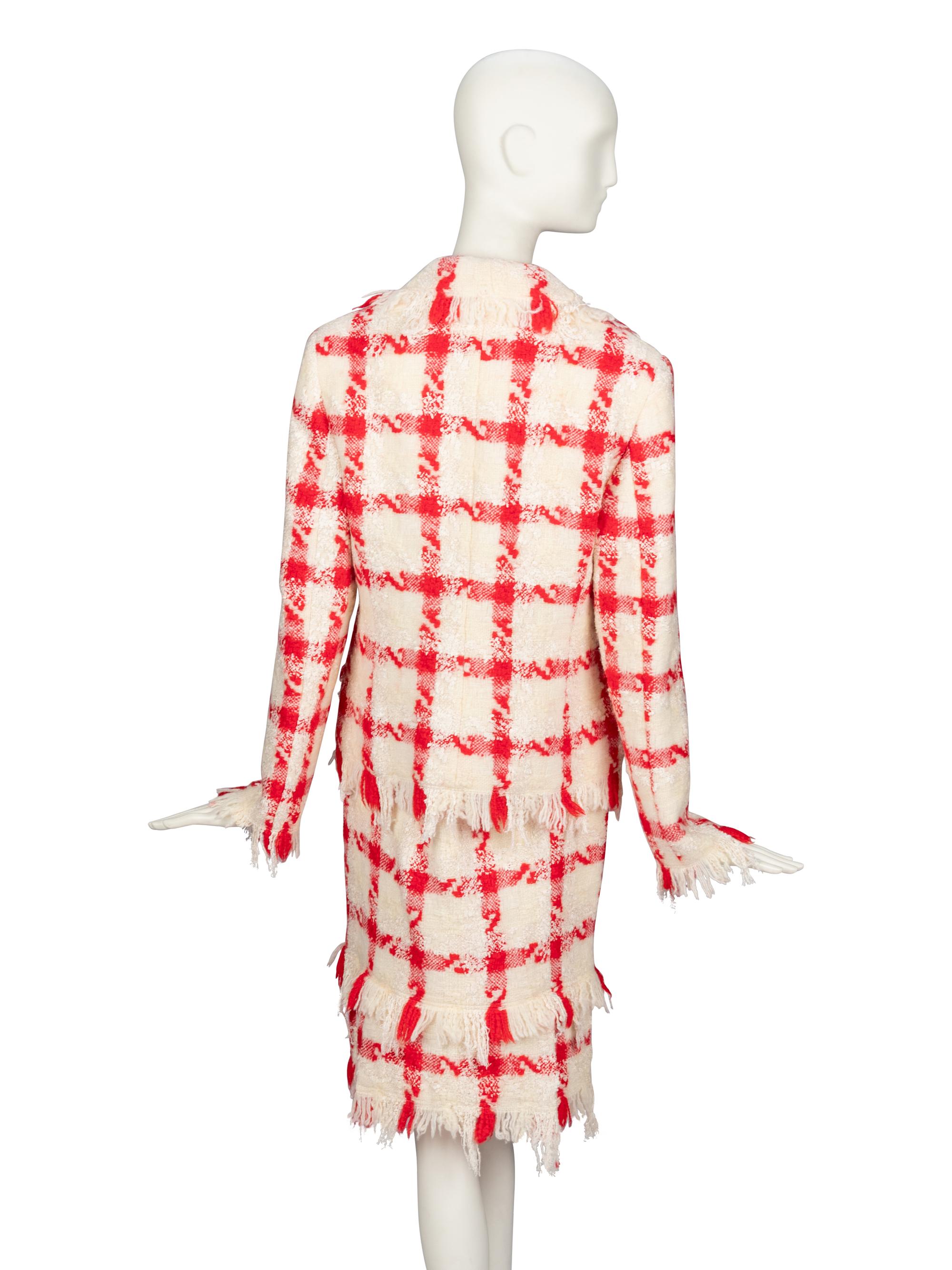 Versace, Fringed Tweed Skirt Suit