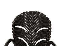 A Venetian Grotto Style Carved Black Lacquered Armchair