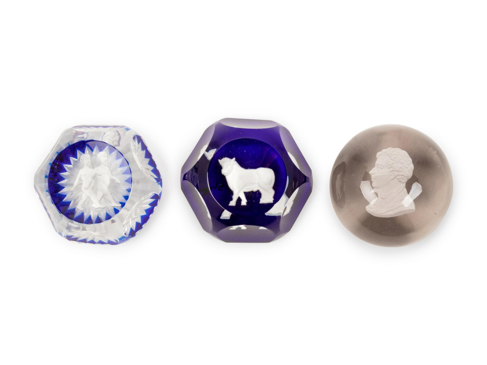 Three Glass Paperweights