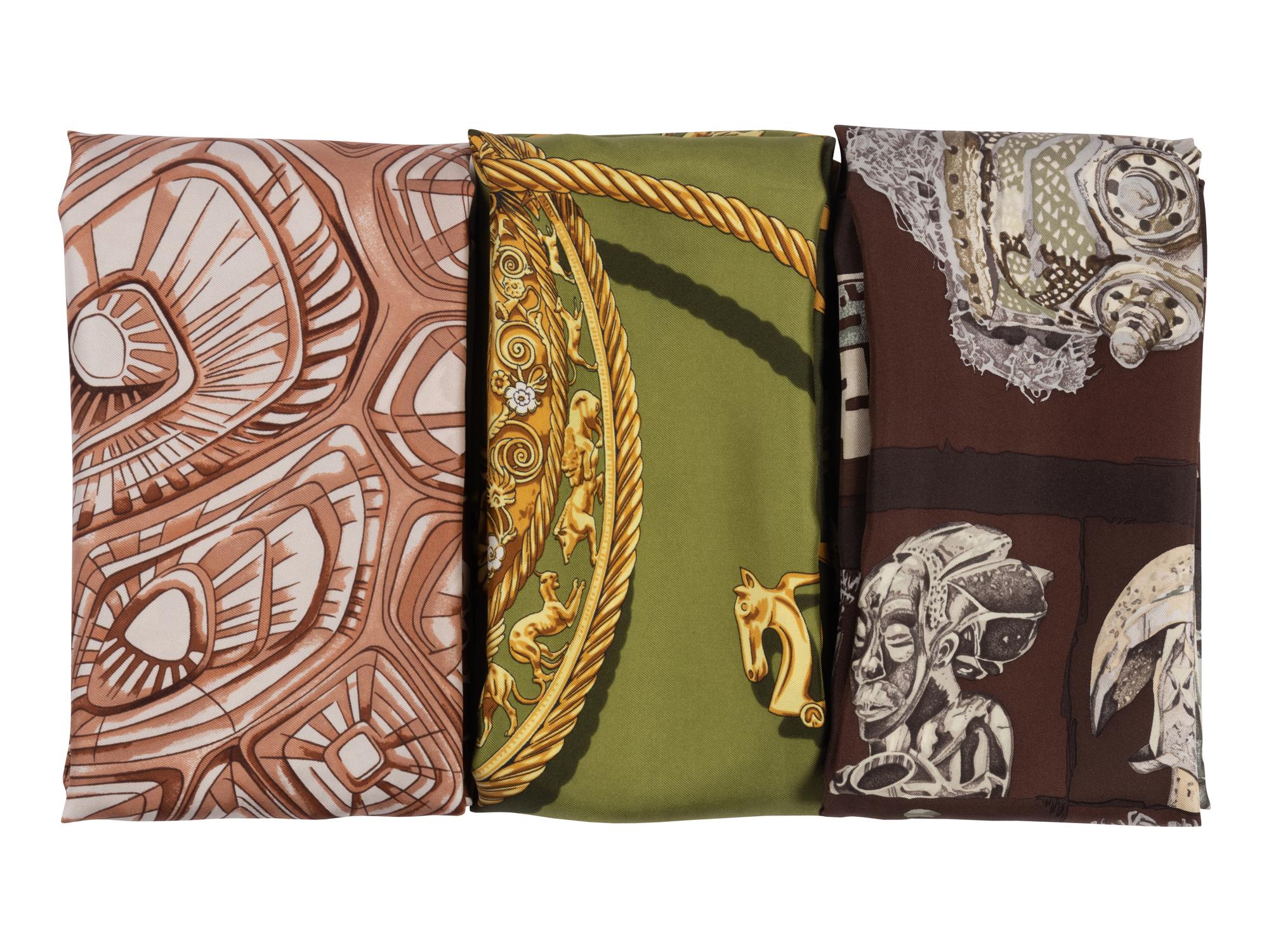 Three Hermès 90cm Silk Scarves