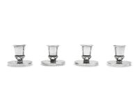 A Set of Four Gundorph Albertus Designed Georg Jensen Silver Cactus Pattern Candlesticks