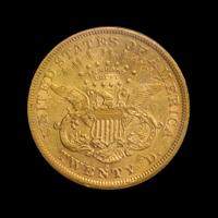 A United States 1866-S Liberty Head: Motto $20 Gold Coin