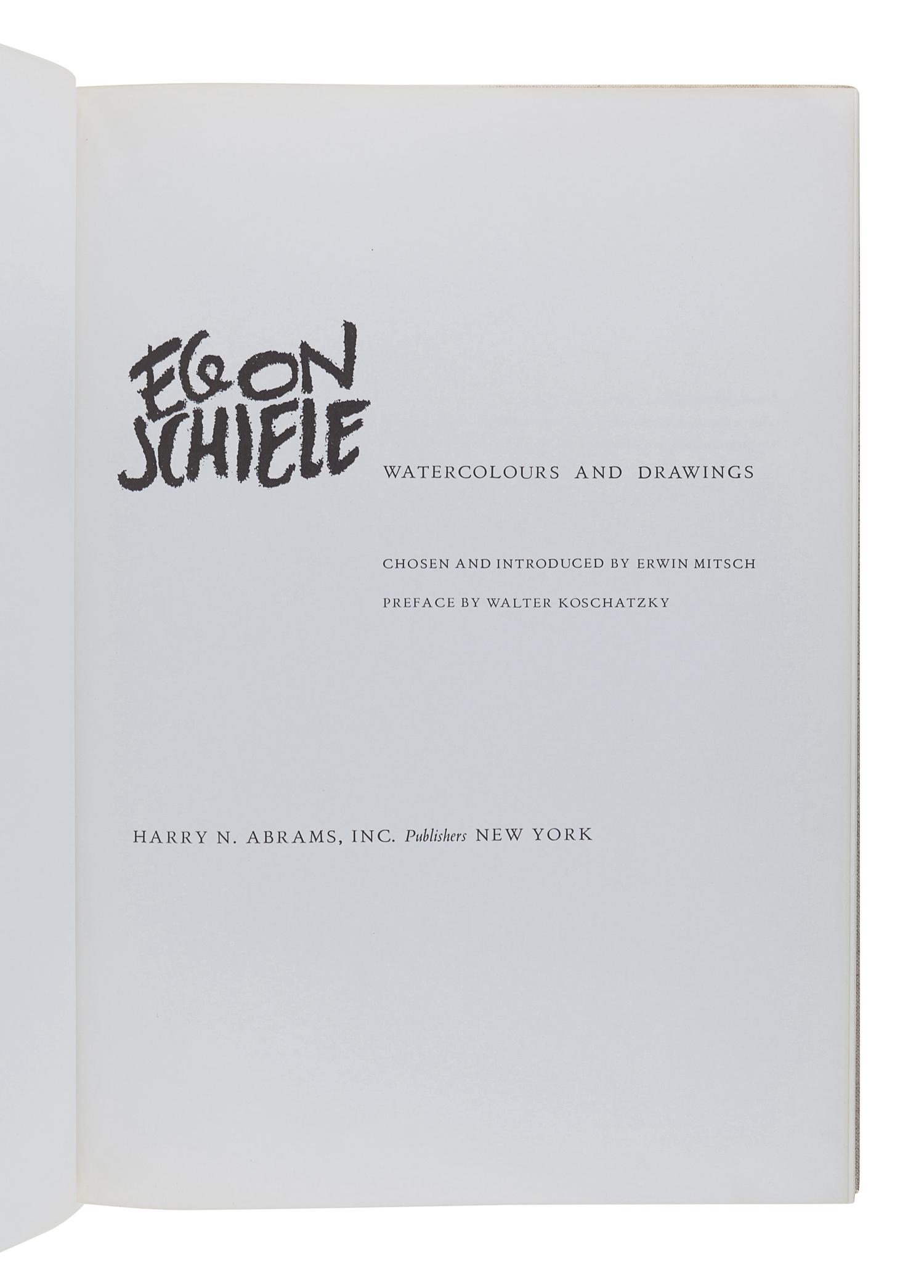 [SCHIELE, Egon (1890-1918)]. MITSCH, Erwin. Egon Schiele: Watercolours and Drawings. New York: Harry N. Abrams, Inc., 1969.