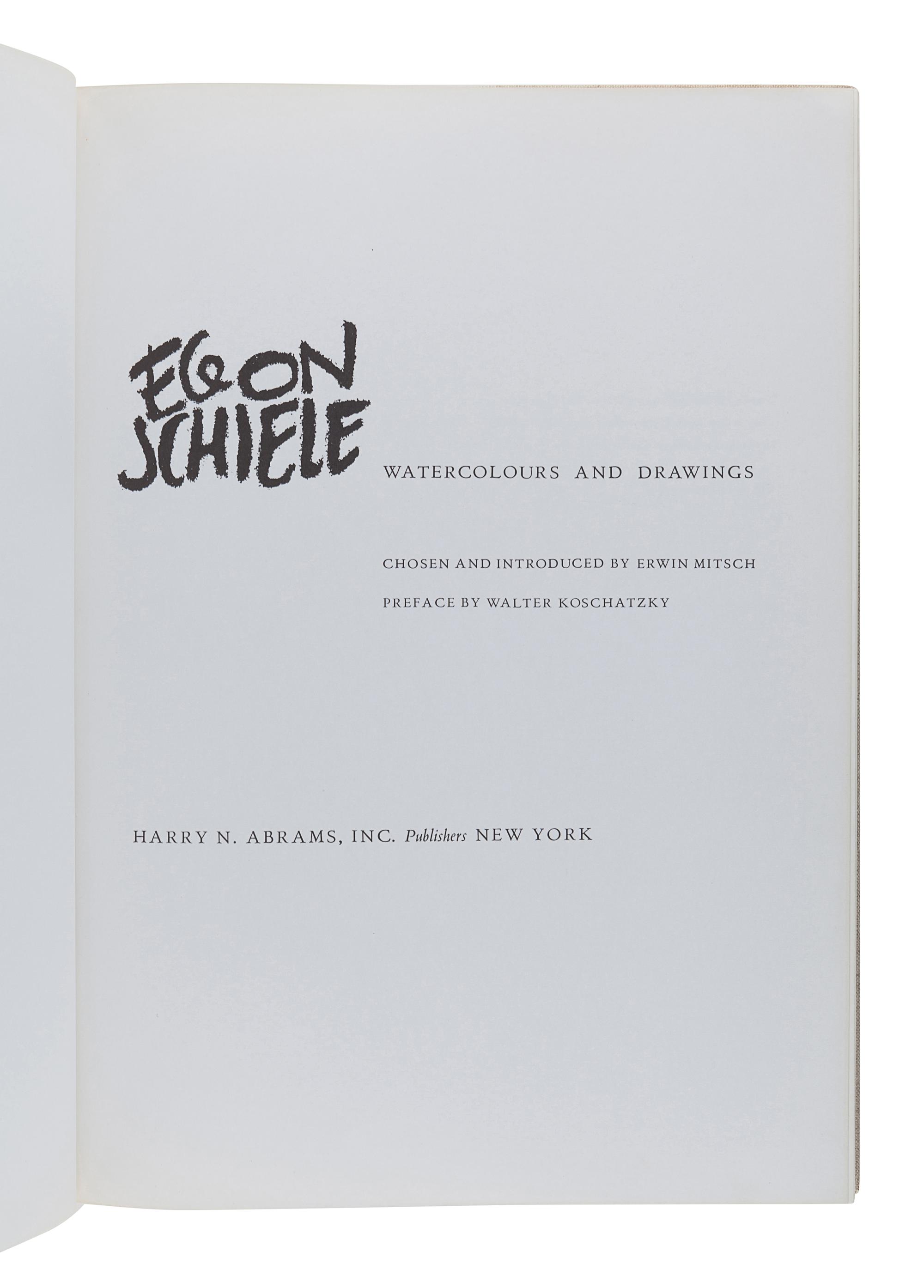 [SCHIELE, Egon (1890-1918)]. MITSCH, Erwin. Egon Schiele: Watercolours and Drawings. New York: Harry N. Abrams, Inc., 1969.