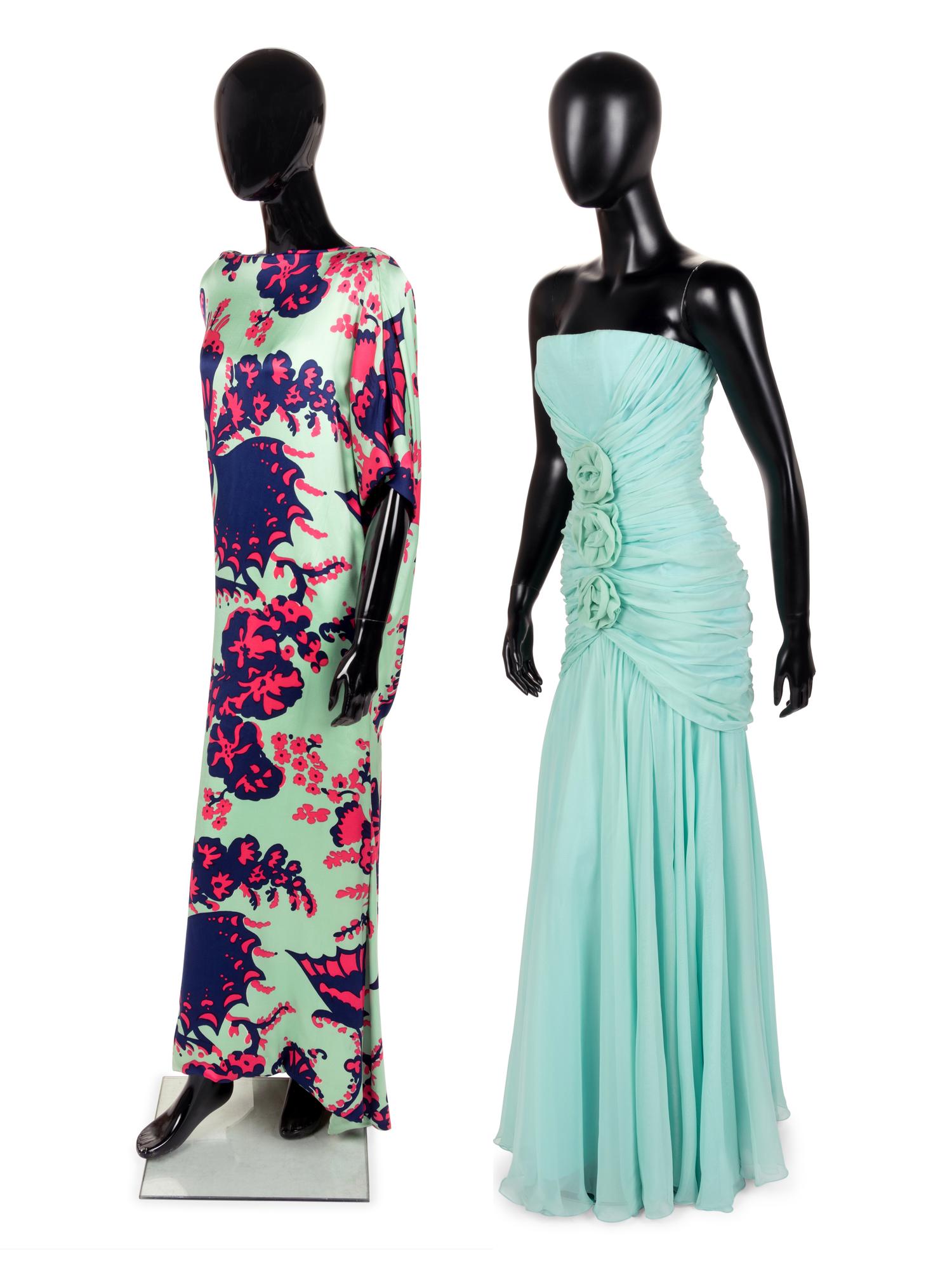 Two Evening Dresses: One Scaasi, One Bonwit Teller, 1980s