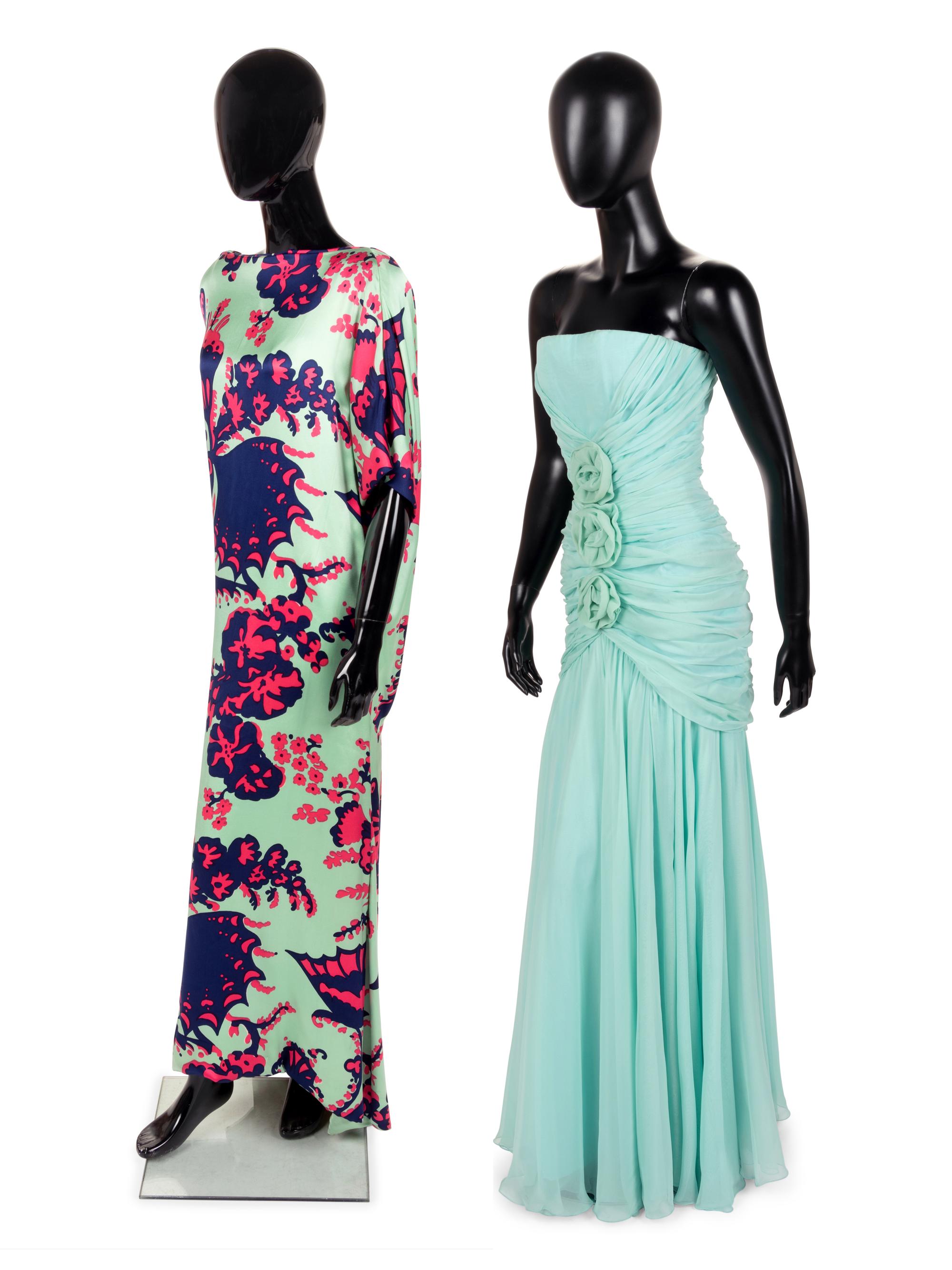 Two Evening Dresses: One Scaasi, One Bonwit Teller, 1980s