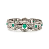 ART DECO, EMERALD AND DIAMOND BRACELET