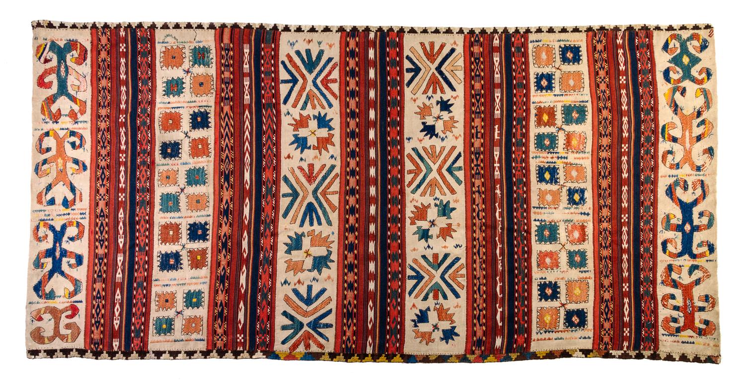 A Turkish Embroidered Panel 8 feet 6 inches x 4 feet 3 inches. — LATE 19TH/EARLY 20TH CENTURY