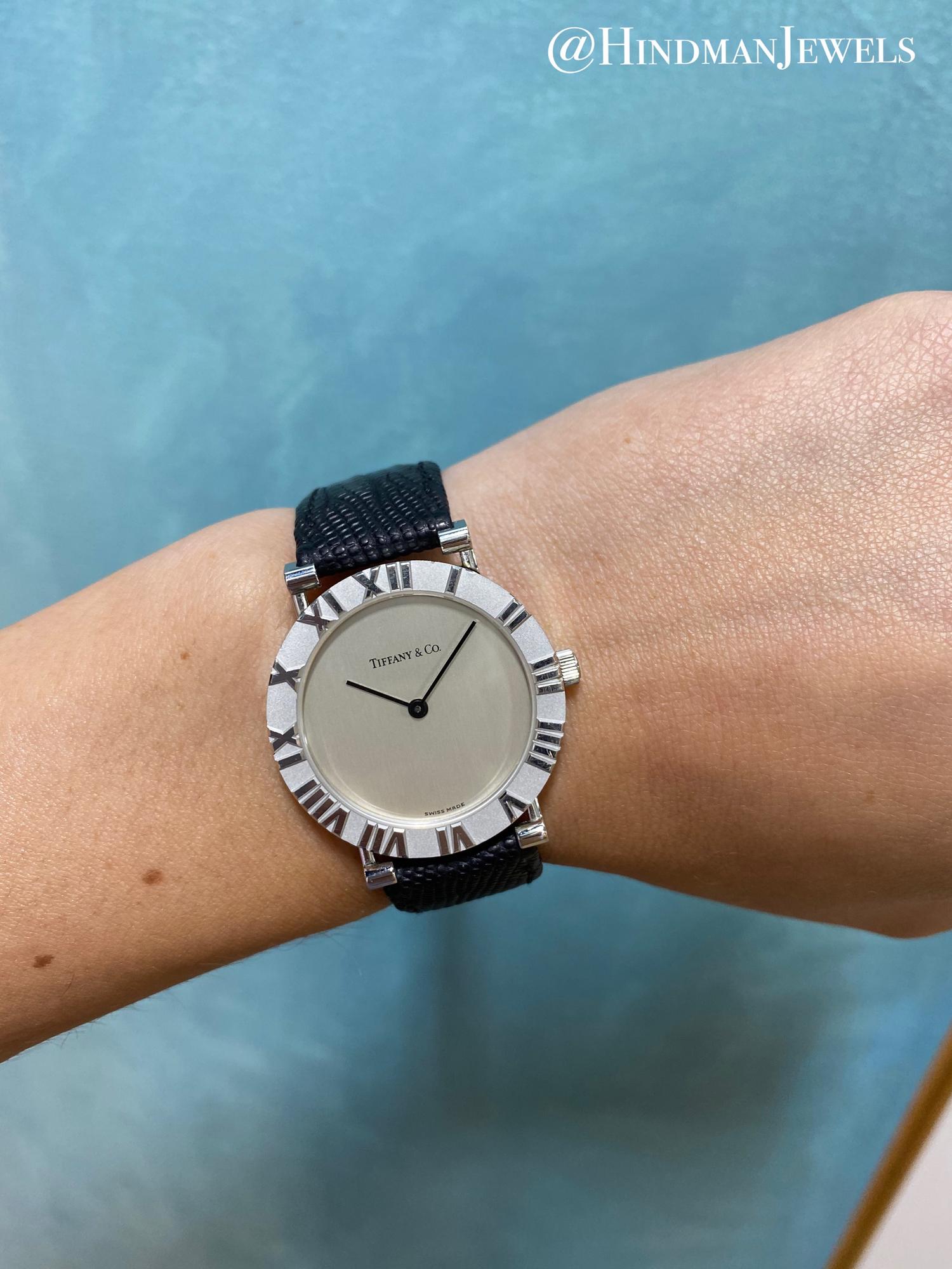 TIFFANY & CO., STERLING SILVER REF. M0640 'ATLAS' WRISTWATCH
